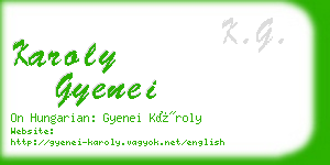 karoly gyenei business card